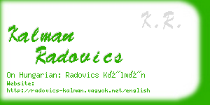 kalman radovics business card